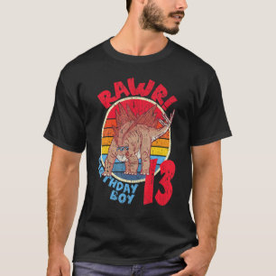 Mens Boy 13. Geburtstag I Rawr Stegosaurus I Famil T-Shirt