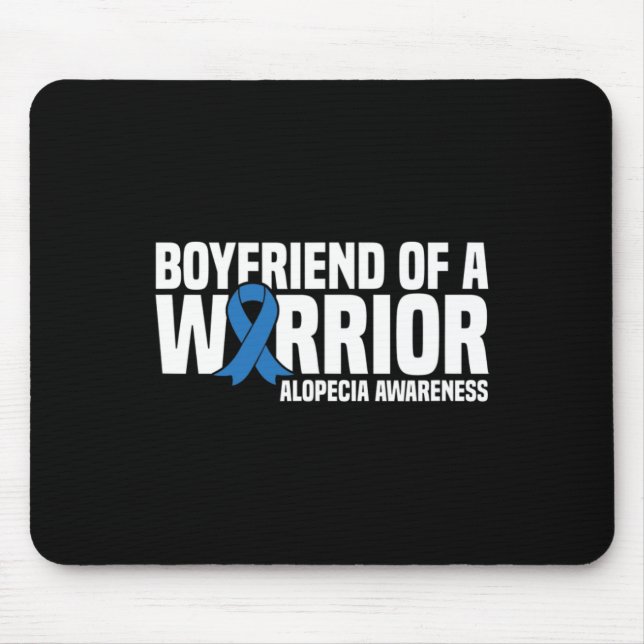 Mens Boyfriend of a Warrior Blue Ribbon Alopezie A Mousepad (Vorne)