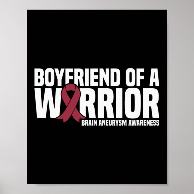 Mens Boyfriend of a Warrior Brain Aneurysm Awarene Poster (Vorne)