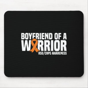 Mens Boyfriend of a Warrior Orange Ribbon RSDCRPS Mousepad