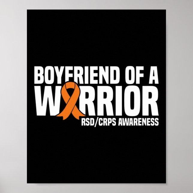 Mens Boyfriend of a Warrior Orange Ribbon RSDCRPS Poster (Vorne)