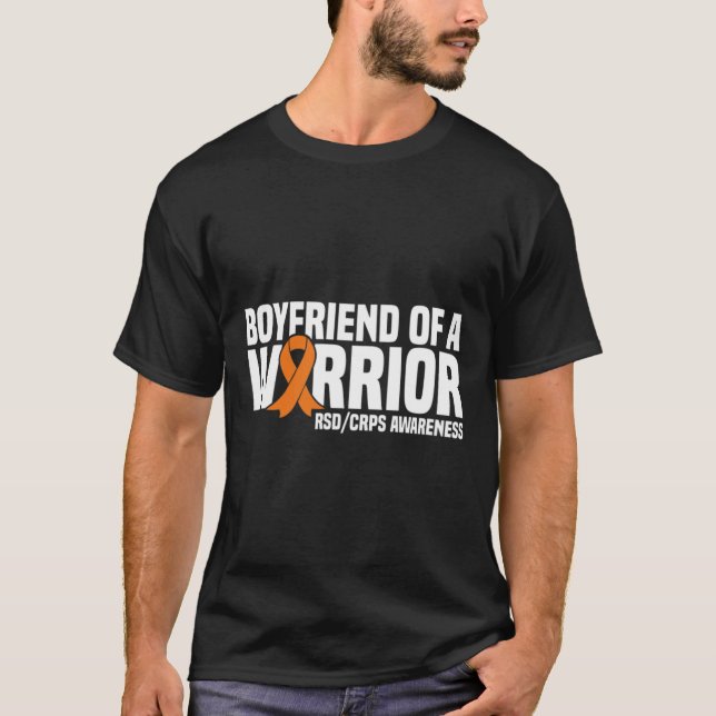 Mens Boyfriend of a Warrior Orange Ribbon RSDCRPS T-Shirt (Vorderseite)
