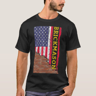 Mens Brick Mason Bricklayer Mauerwerk Vater US-Fla T-Shirt