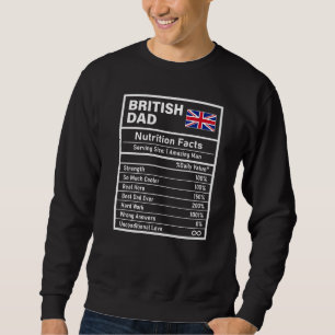 Mens British Vater Nutrition Facts Vatertag Nati Sweatshirt