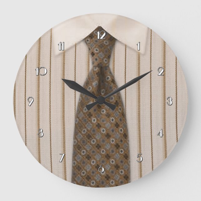 Mens Brown Shirt und Krawatte Neue Wall Uhr (Vorderseite)