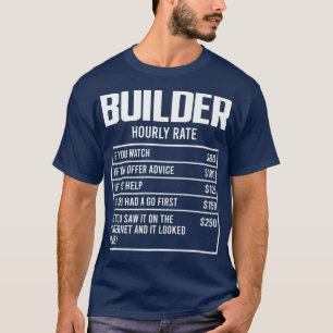 Mens Builder Stundenrate Funny Gift Construction T-Shirt