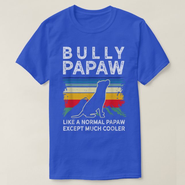 Mens Bully oder Pitbulle Hundebesitzer Retro PAPAW T-Shirt (Design vorne)