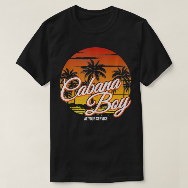 Mens Cabana Boy bei Ihrem Service Summer Beach Fun T-Shirt (Design vorne)