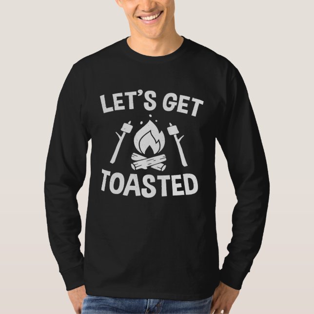Mens Campfire Smores Marshmallows Camping Lasse Ge T-Shirt (Vorderseite)