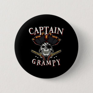 Mens Captain Grampy Pirate Hat and Skull Boot G Button