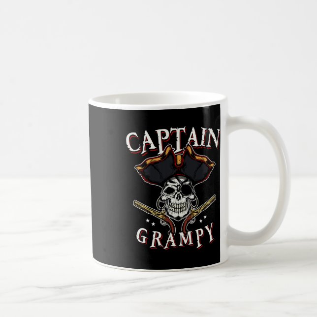 Mens Captain Grampy Pirate Hat and Skull Boot G Kaffeetasse (Rechts)