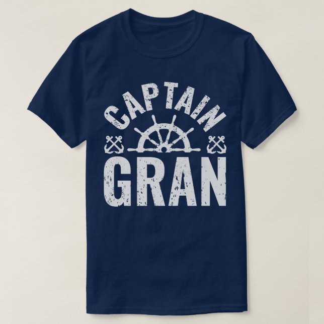 Mens Captain Gran Boat Owner Lake Boating Vater's T-Shirt (Design vorne)