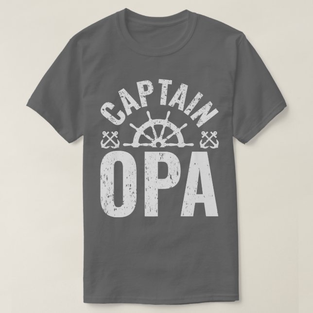 Mens Captain Opa Boat Owner Lake Boating Father's  T-Shirt (Design vorne)