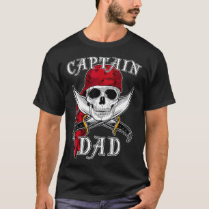 Mens Captain Vater Funny Halloween Pirate Skull Ge T-Shirt