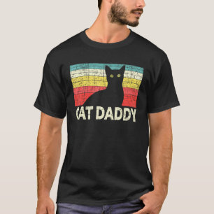 Mens Cat Daddy Black Cat Owner Cat Vater T-Shirt