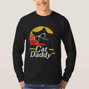 Mens Cat Daddy Vintag Achtzig Style Cat Hipster T-Shirt