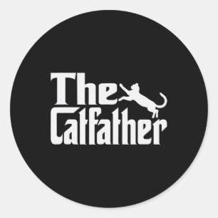 Mens Cat Father Kitty Vater Vathers Day Meow Felin Runder Aufkleber