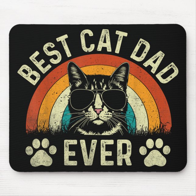 Mens Cat Vater Best Cat Vater Ever Funny Cat Daddy Mousepad (Vorne)