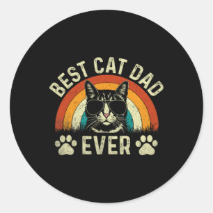 Mens Cat Vater Best Cat Vater Ever Funny Cat Daddy Runder Aufkleber