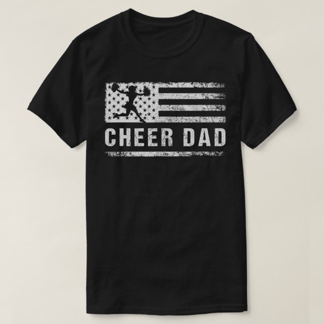 Mens Cheer Vater American Flag Cheerleader Patriot T-Shirt (Design vorne)