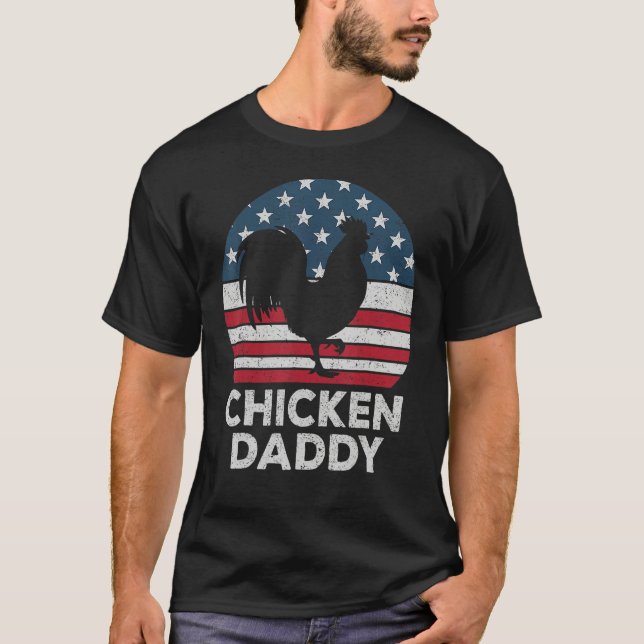 Mens Chicken Daddy Chicken Dad Farmer 4th Of July  T-Shirt (Vorderseite)