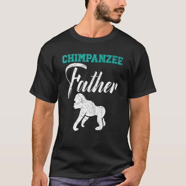 Mens Chimpanzee Vater Affe Tierpark T-Shirt (Vorderseite)