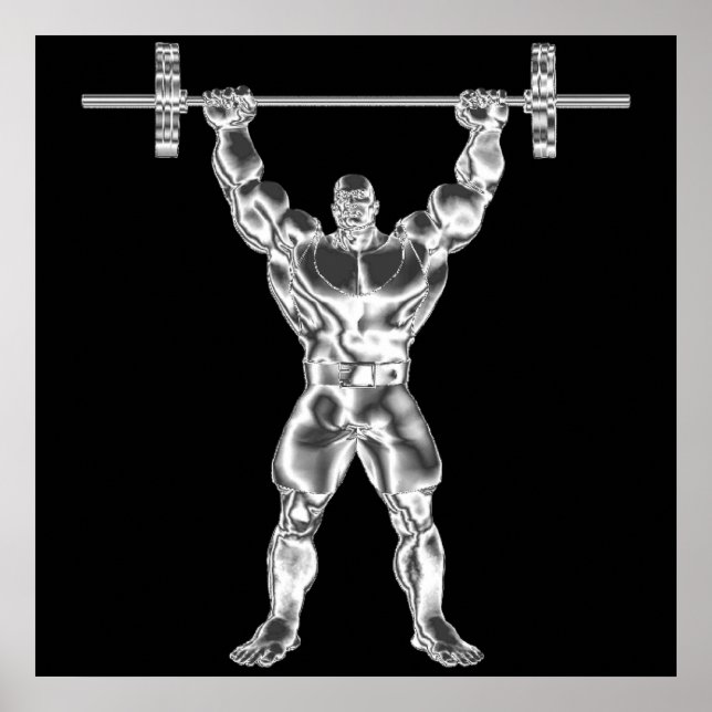 Mens Chrome Powerlifter Poster (Vorne)