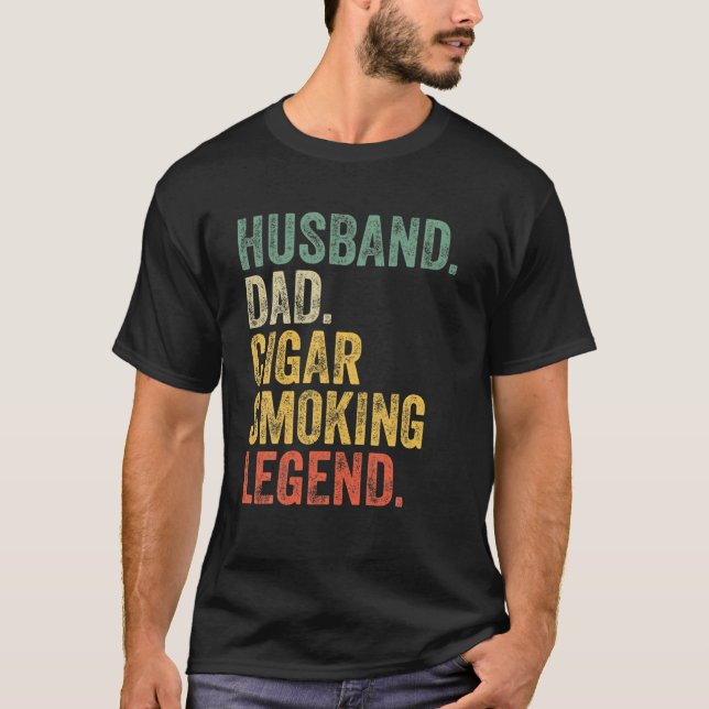 Mens Cigar Husband Vater Legend Funny Cigar Lover  T-Shirt (Vorderseite)