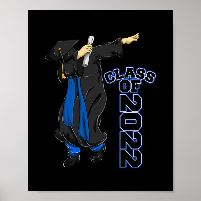 Mens Class of 2022 s Dabbing Senior Graduate Boy Poster (Vorne)