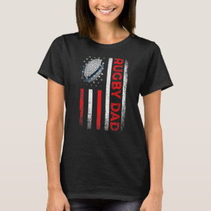 Mens Classic Retro American Flag Rugby Vater Männe T-Shirt