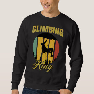 Mens Climbing King Retro Boulder Rocks Boulding Sweatshirt