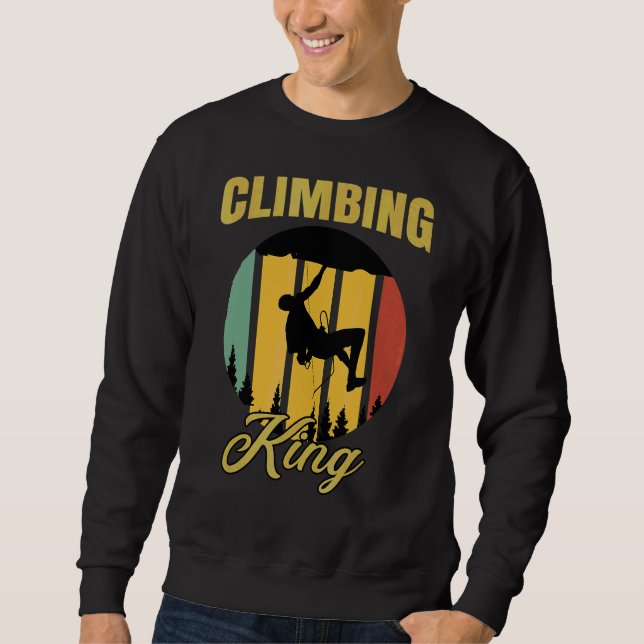 Mens Climbing King Retro Boulder Rocks Boulding Sweatshirt (Vorderseite)