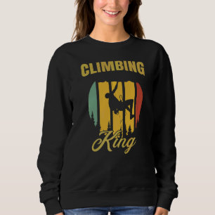 Mens Climbing King Retro Boulder Rocks Boulding Sweatshirt