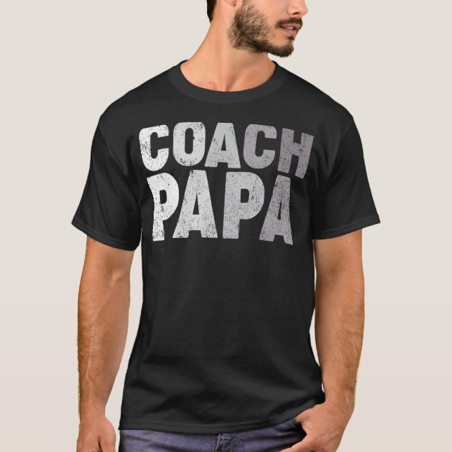 Mens Coach Papa Soccer Fußball Basketball Trainer  T-Shirt (Vorderseite)
