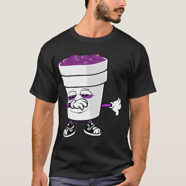 Mens Codein Cough Sirup Dabbing Double Cup Sizzur T-Shirt (Vorderseite)