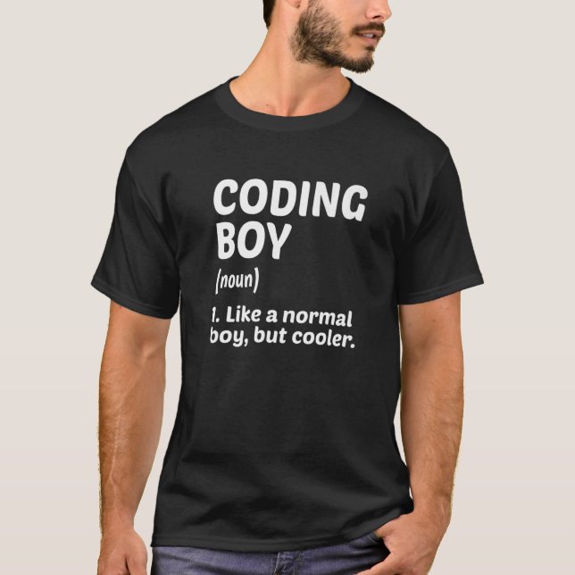 Mens Coding Boy Definition Noun Software-Entwickle T-Shirt (Vorderseite)