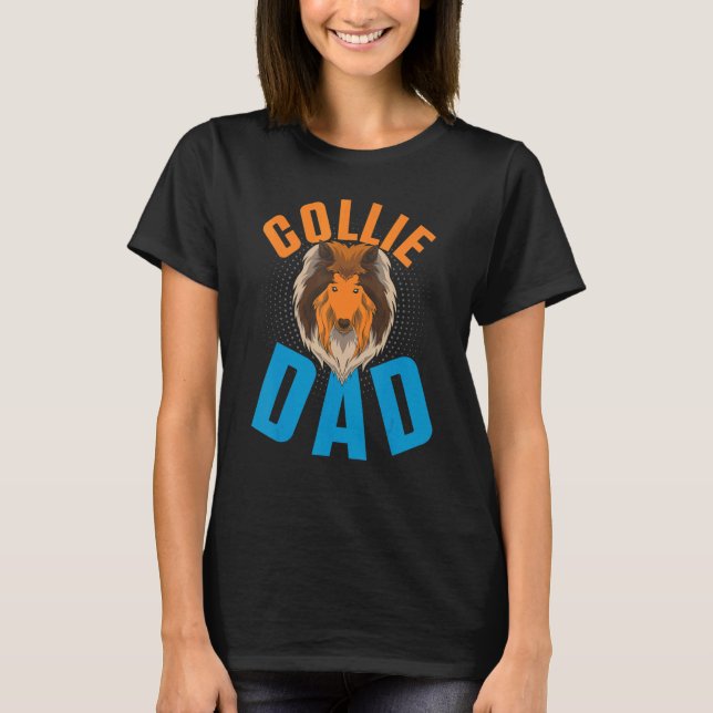 Mens Collie Vater Dog Owner Pet Dog Animal Rough C T-Shirt (Vorderseite)