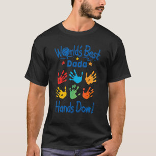 Mens Colorful Little Hands Worldu2019s Best Dada H T-Shirt