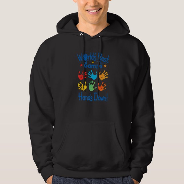 Mens Colorful Little Hands Worldu2019s Best Gamps Hoodie (Vorderseite)