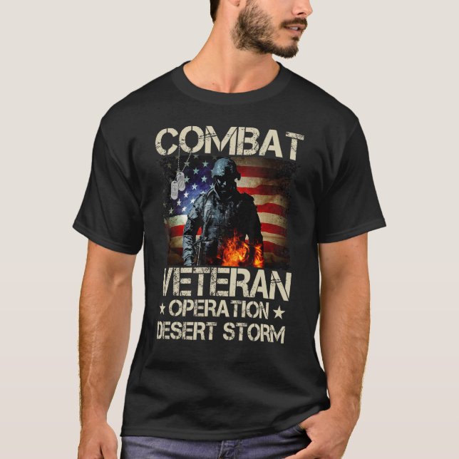 Mens Combat Veteran Operation Desert Storm Soldier T-Shirt (Vorderseite)