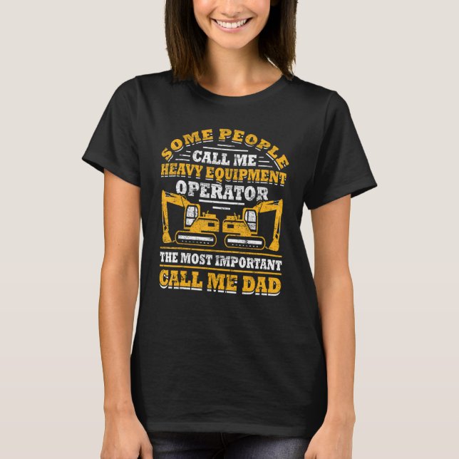 Mens Construction Worker Operator Vater Heavy Equi T-Shirt (Vorderseite)