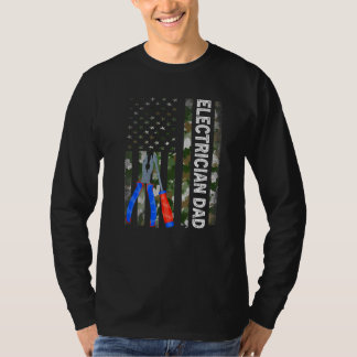 Mens Cool American Flag Camouflage Electric Vater T-Shirt