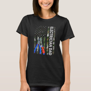 Mens Cool American Flag Camouflage Electric Vater T-Shirt