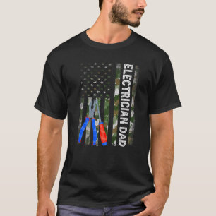 Mens Cool American Flag Camouflage Electric Vater T-Shirt