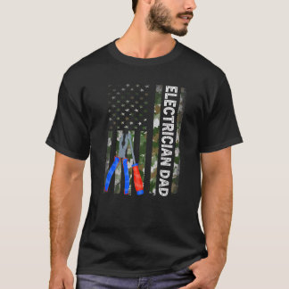 Mens Cool American Flag Camouflage Electric Vater T-Shirt