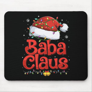 Mens Cool Baba Claus mit Weihnachtsmannmütze Weihn Mousepad