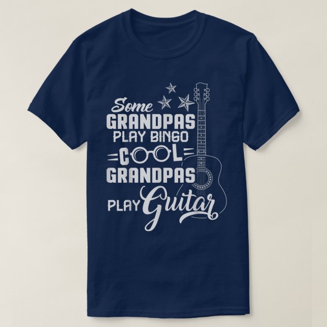 Mens Cool Grandpas spielen Gitarre Opa 2347 T-Shirt (Design vorne)