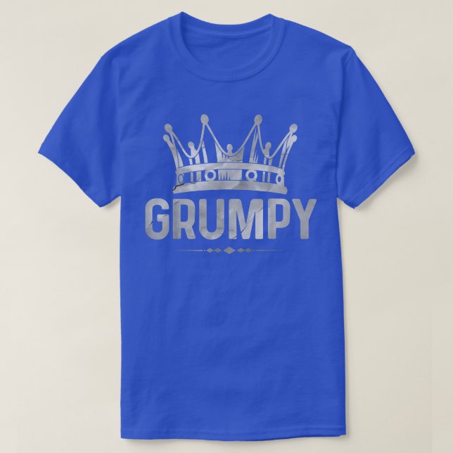 Mens Cool Grumpy King Crown American Patriotic USA T-Shirt (Design vorne)