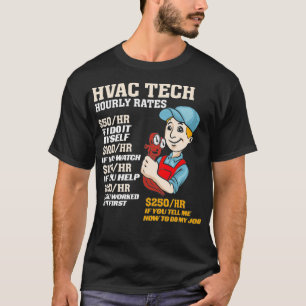 Mens Cool HVAC mit Stundenzettel für HVAC Tech T-Shirt