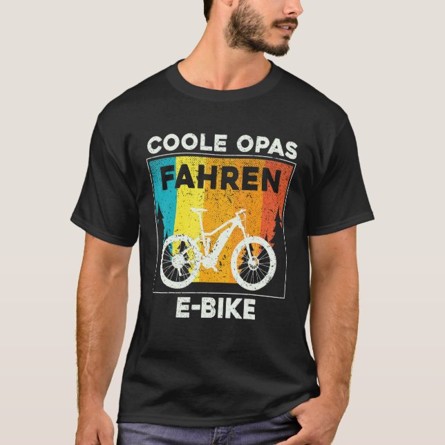 Mens Cool Opa Ride Ebike Elektrisches Bike Großare T-Shirt (Vorderseite)